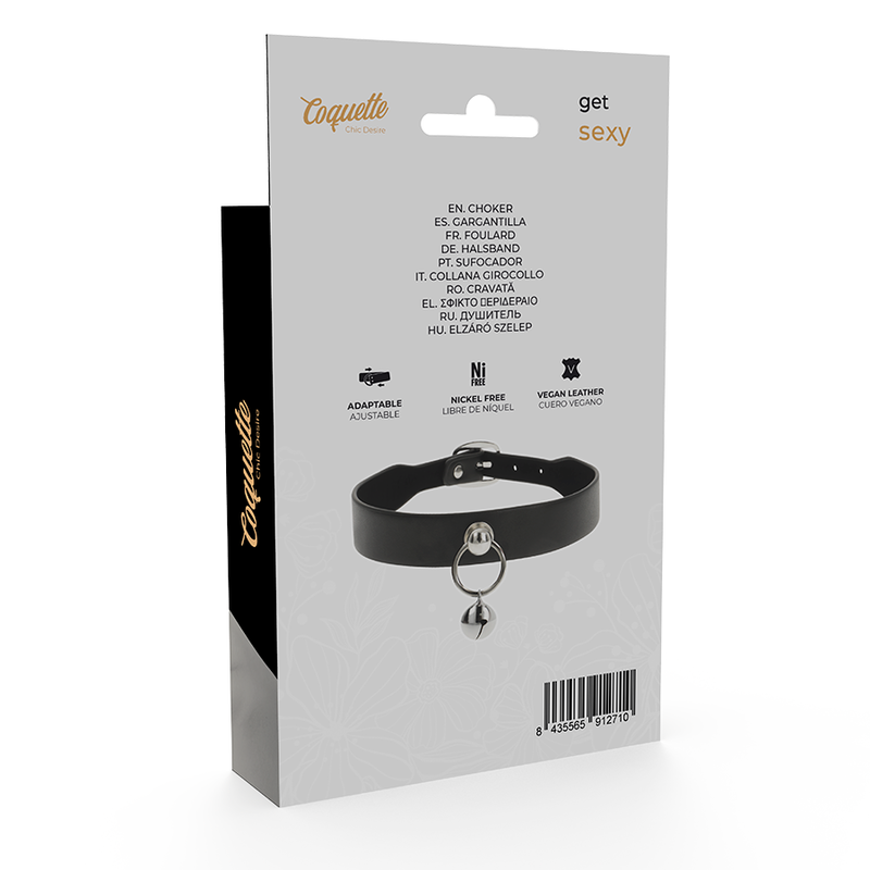 COQUETTE CHIC DESIRE - COLLIER CUIR VEGAN FEMME ACCESSOIRE HOCHET/CERCEAU - Sensualia