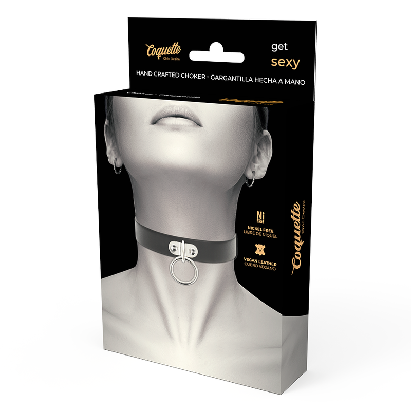 COQUETTE CHIC DESIRE - COLLIER EN CUIR VEGAN FEMME ACCESSOIRE FÉTICHE - Sensualia