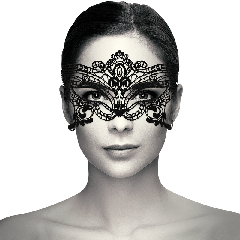 COQUETTE CHIC DESIRE - MASQUE LARGE EN DENTELLE NOIRE - Sensualia
