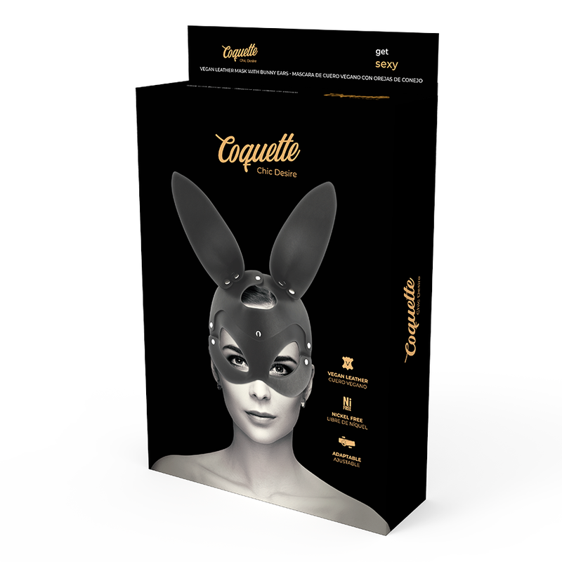COQUETTE CHIC DESIRE - MASQUE EN CUIR VEGAN AVEC OREILLES DE LAPIN - Sensualia