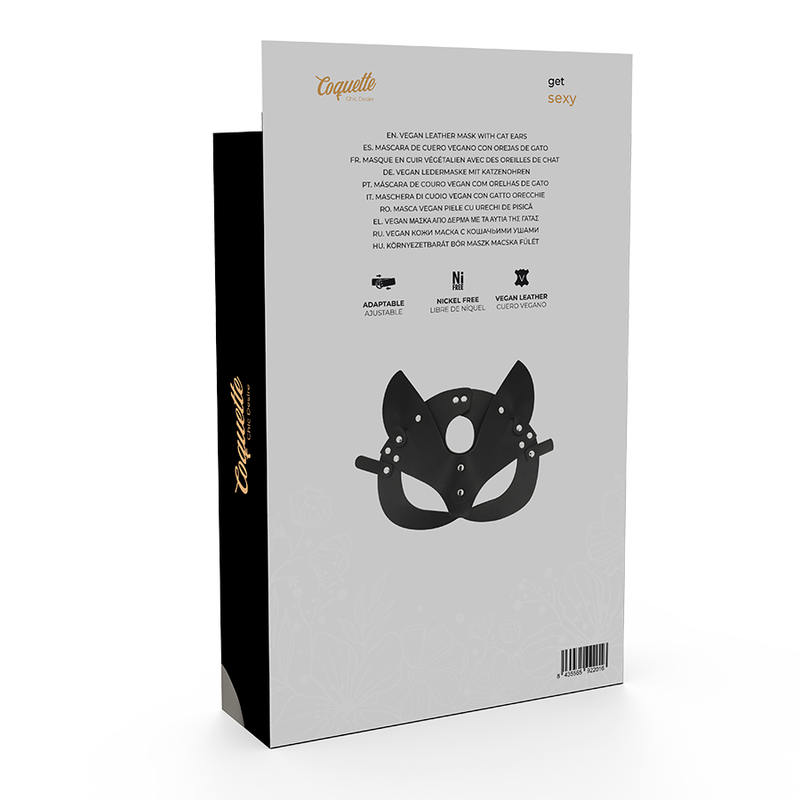 COQUETTE CHIC DESIRE - MASQUE EN CUIR VEGAN AVEC OREILLES DE CHAT - Sensualia