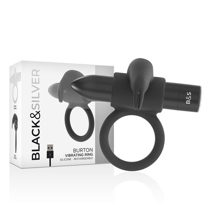 BLACK&SILVER - BURTON RING 10 MODES DE VIBRATION NOIR BLACK&SILVER
