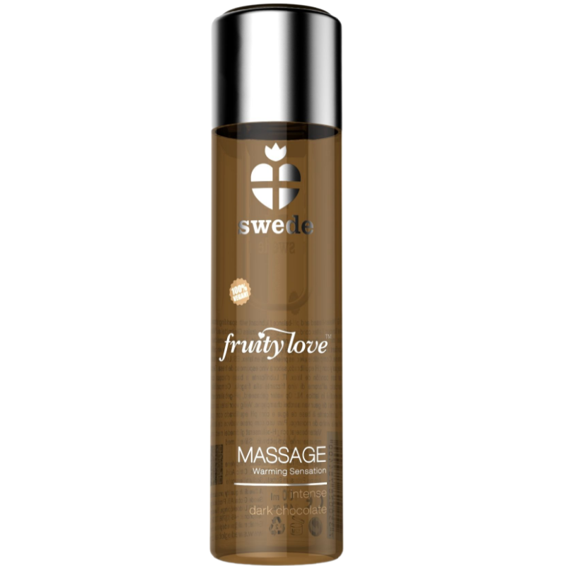SWEDE - FRUITY LOVE HUILE DE MASSAGE EFFET CHAUFFANT CHOCOLAT NOIR INTENSE 120 ML - Sensualia