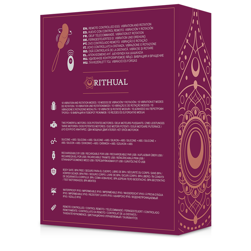 RITHUAL - ESHA EGG SYSTÈME DE TÉLÉCOMMANDE ROTATION + VIBRATION - Sensualia