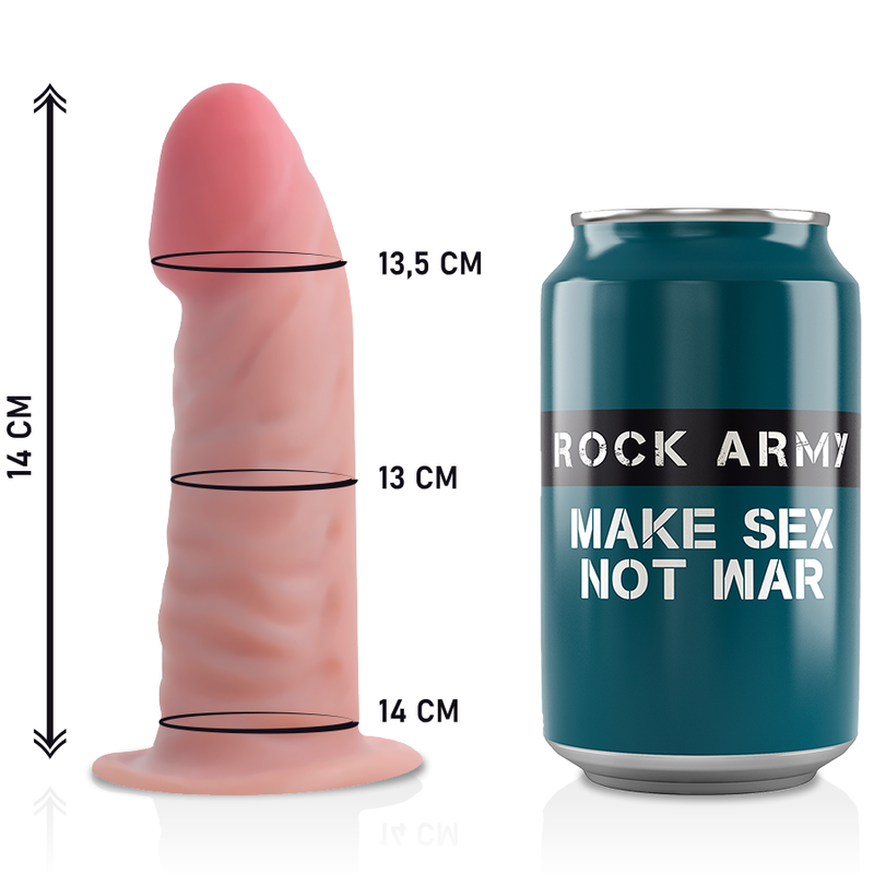 ROCKARMY - HARNAIS + GODE RÉALISTE TIGRE DOUBLE DENSITÉ 14 CM -O- 4.46 CM - Sensualia