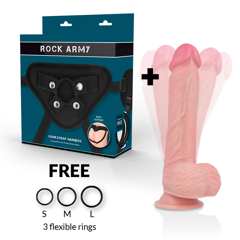 ROCKARMY - HARNAIS + HAWK ROTATEUR ET VIBRATEUR 22 CM -O- 4.6 CM - Sensualia
