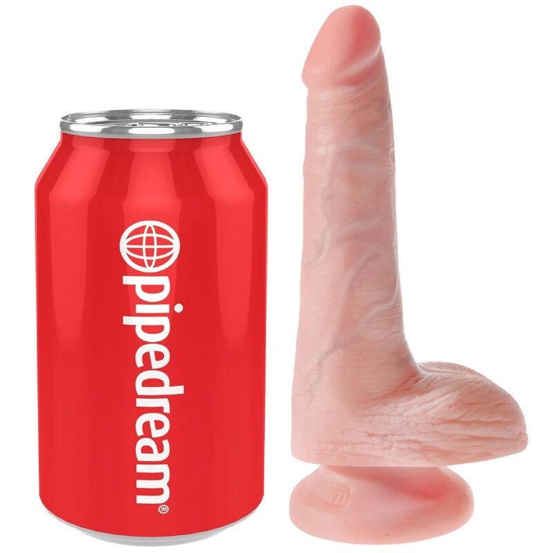KING COCK - PÉNIS RÉALISTE AVEC BOULES 13.5 CM LÉGÈRES - Sensualia