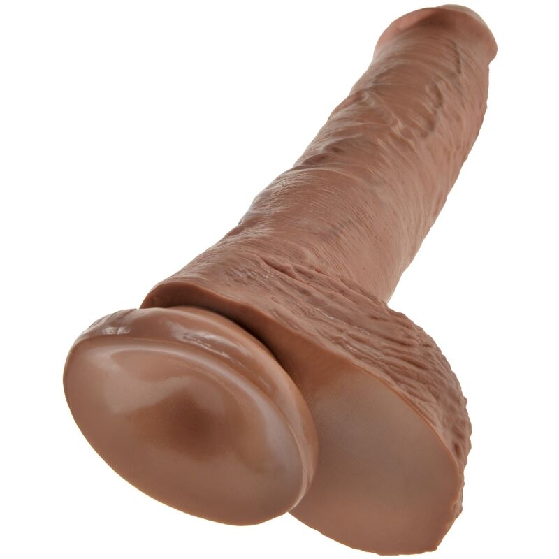 KING COCK - PÉNIS RÉALISTE AVEC BOULES 19.8 CM CARAMEL - Sensualia