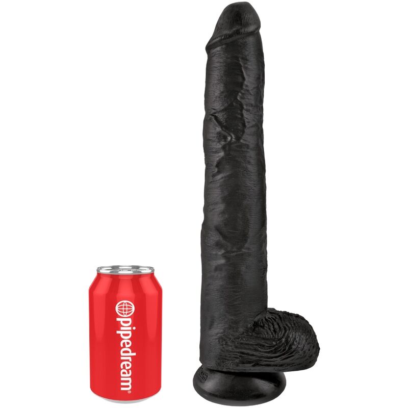 KING COCK - PÉNIS RÉALISTE AVEC BOULES 30.5 CM NOIR - Sensualia
