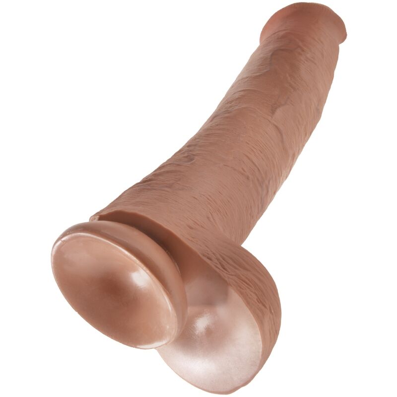 KING COCK - PÉNIS RÉALISTE AVEC BOULES 34.2 CM CARAMEL - Sensualia