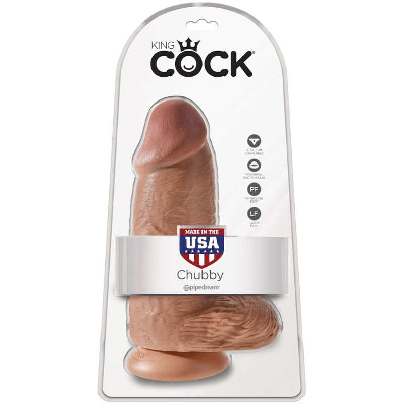 KING COCK - PÉNIS RÉALISTE CHUBBY 23 CM CARAMEL - Sensualia