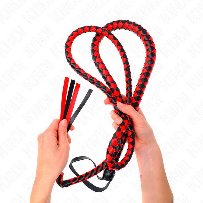 KINK - FOUET LONG SERPENT ROUGE 210 CM - Sensualia
