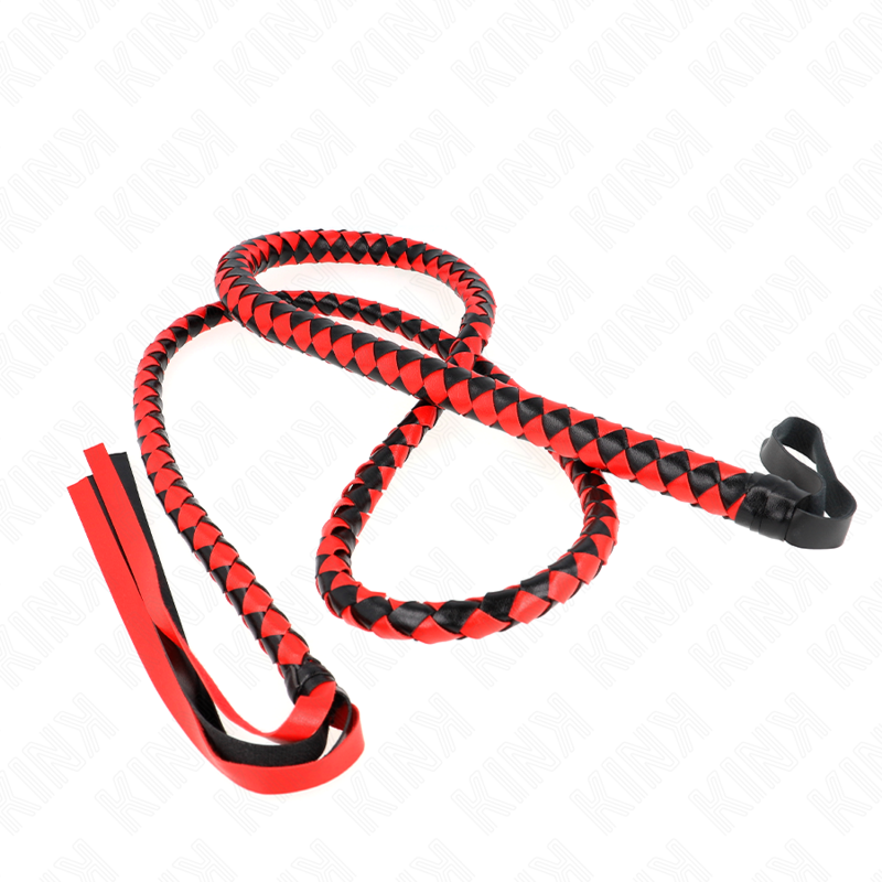 KINK - FOUET LONG SERPENT ROUGE 210 CM - Sensualia