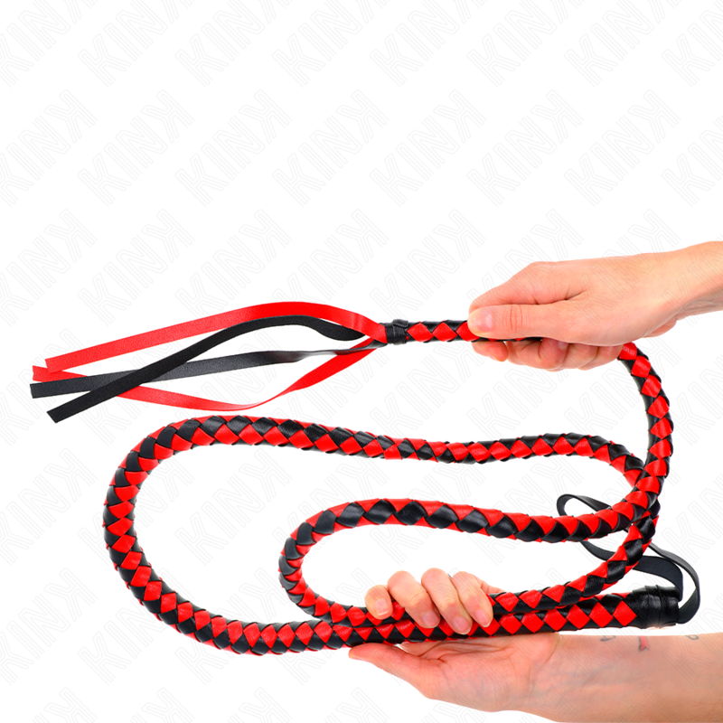 KINK - FOUET LONG SERPENT ROUGE 210 CM - Sensualia