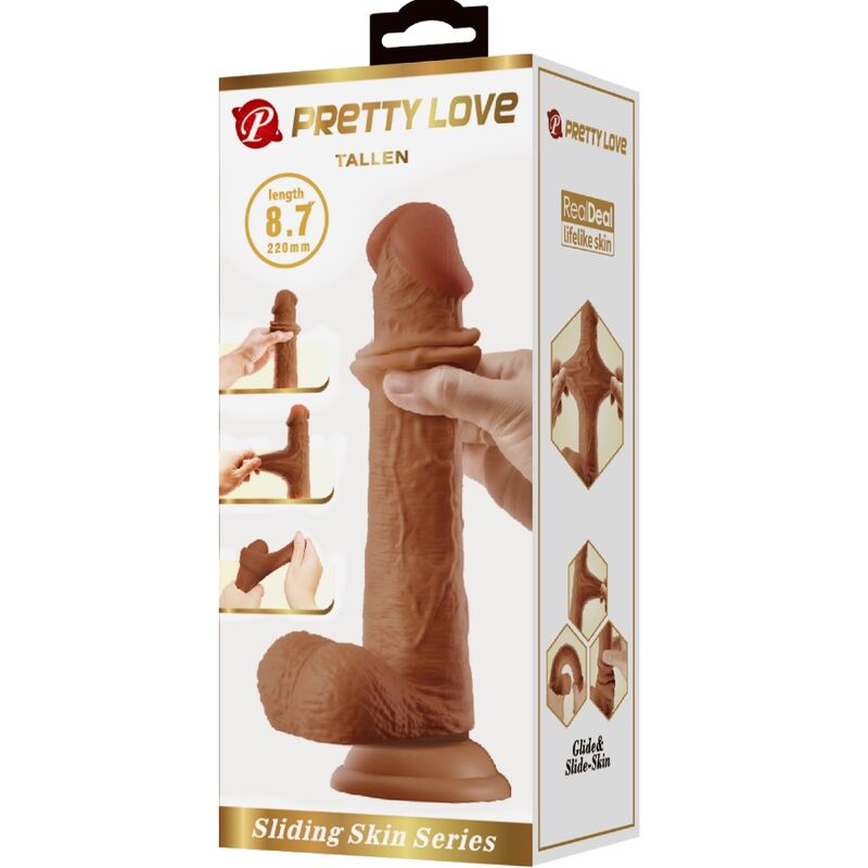 PRETTY LOVE - GRAND GODE RÉALISTE 22 CM MARRON - Sensualia