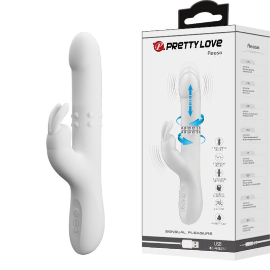 PRETTY LOVE - VIBRATEUR REESE AVEC ROTATION ARGENTÉE - Sensualia