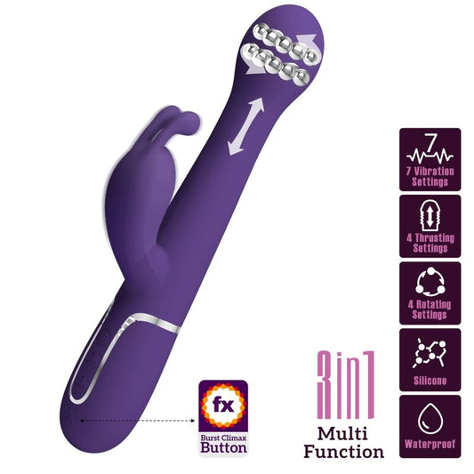 PRETTY LOVE - DEJON VIBRATEUR RABBIT 3 EN 1 MULTIFONCTION VIOLET - Sensualia