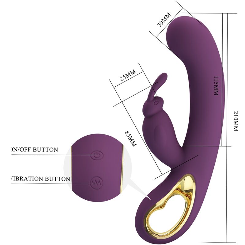 PRETTY LOVE - LIAM VIBRATEUR LAPIN ET STIMULATEUR DE POINT G VIOLET - Sensualia