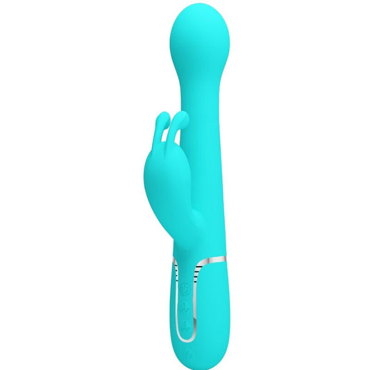 PRETTY LOVE - VIBRATEUR DEJON RABBIT 3 EN 1 MULTIFONCTION VERT AQUA - Sensualia