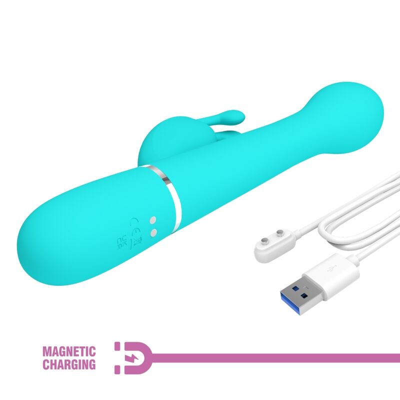 PRETTY LOVE - VIBRATEUR DEJON RABBIT 3 EN 1 MULTIFONCTION VERT AQUA - Sensualia
