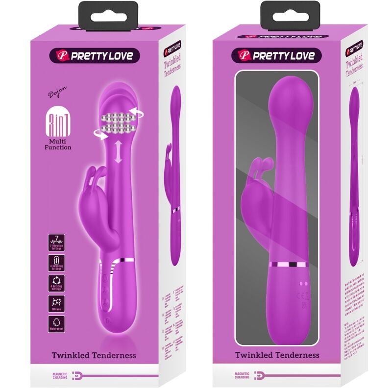 PRETTY LOVE - VIBRATEUR DEJON RABBIT 3 EN 1 MULTIFONCTION VIOLET - Sensualia