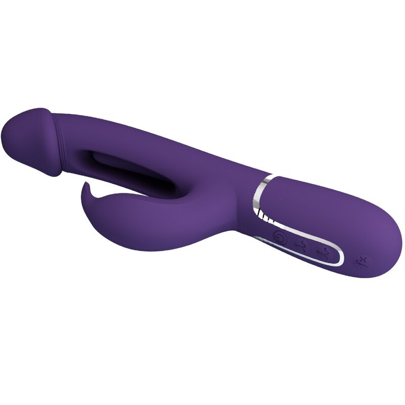 PRETTY LOVE - VIBRATEUR MULTIFONCTION 3 EN 1 KAMPAS RABBIT AVEC LANGUE VIOLET - Sensualia