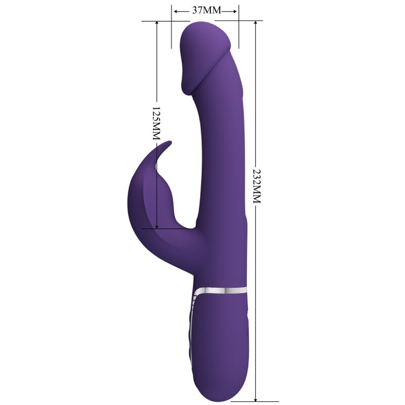 PRETTY LOVE - VIBRATEUR MULTIFONCTION 3 EN 1 KAMPAS RABBIT AVEC LANGUE VIOLET - Sensualia