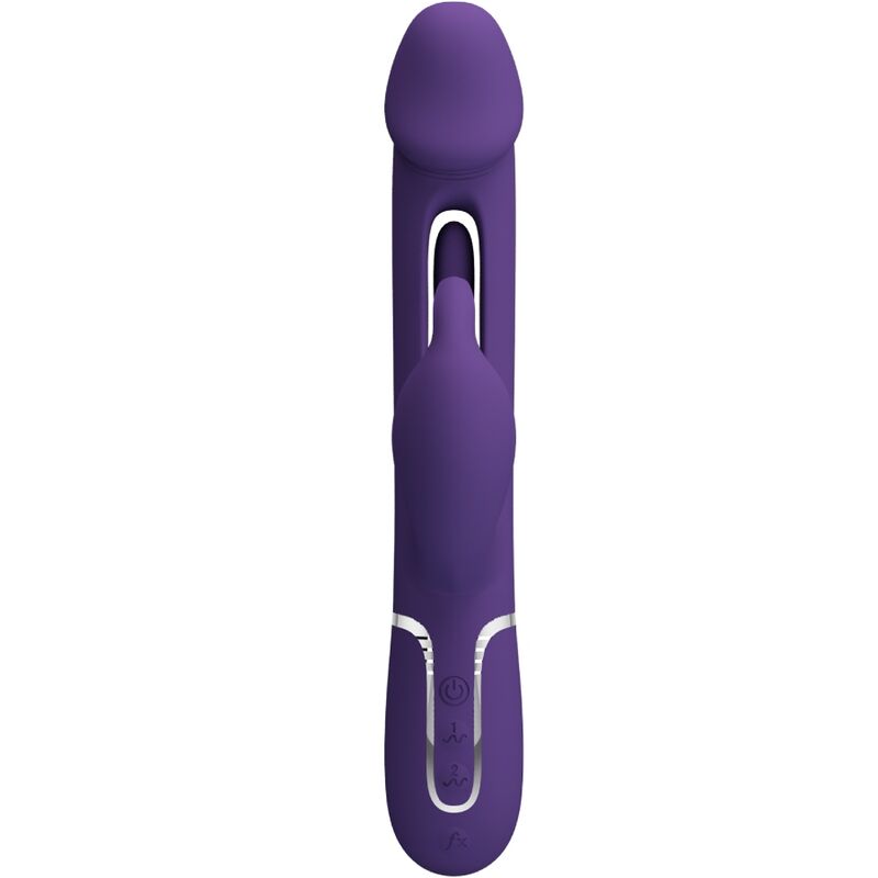 PRETTY LOVE - VIBRATEUR MULTIFONCTION 3 EN 1 KAMPAS RABBIT AVEC LANGUE VIOLET - Sensualia