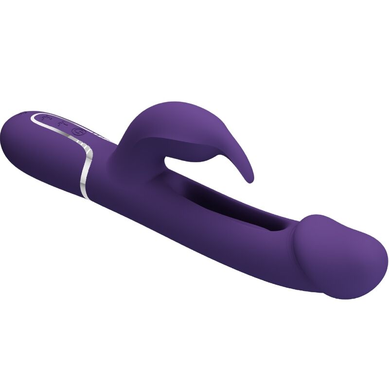 PRETTY LOVE - VIBRATEUR MULTIFONCTION 3 EN 1 KAMPAS RABBIT AVEC LANGUE VIOLET - Sensualia