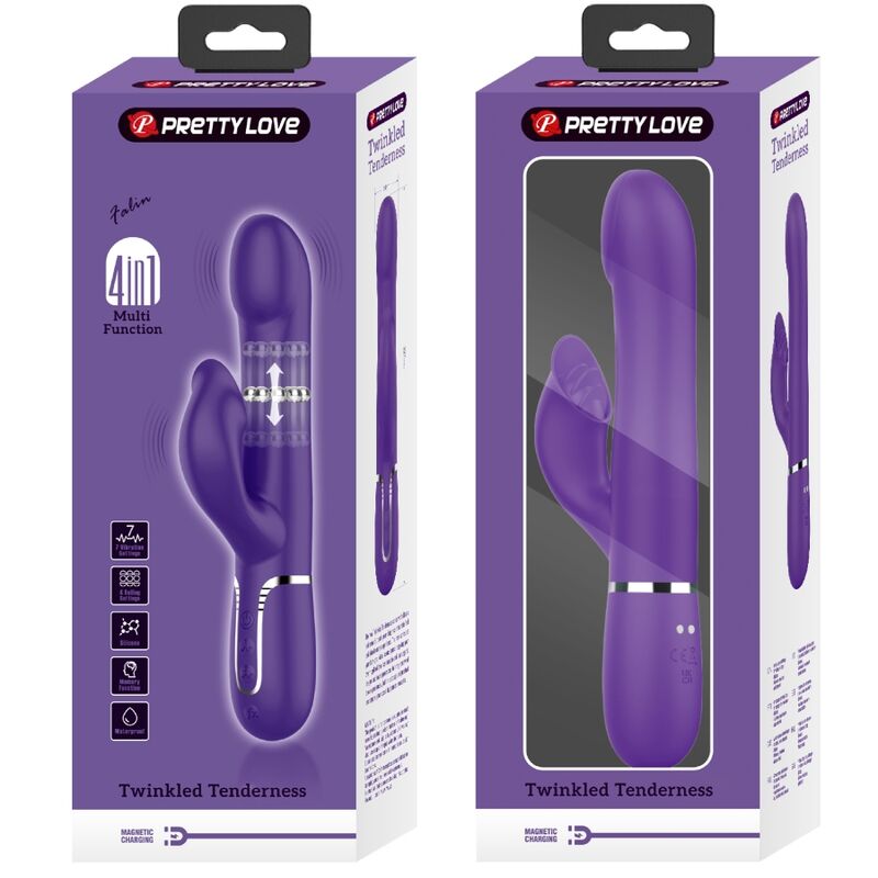 PRETTY LOVE - ZALIN PERLES VIBRATEUR LAPIN 4 EN 1 VIOLET - Sensualia