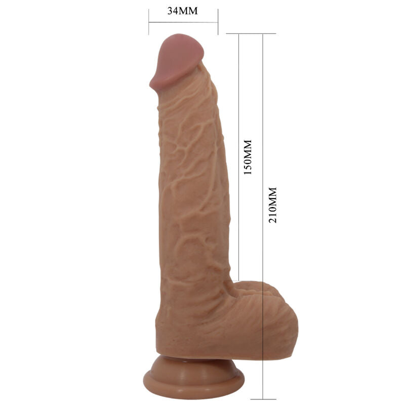 PRETTY LOVE - GODE EN SILICONE JONATHAN 3 VIBRATIONS + 3 MESURES DINSERTION TÉLÉCOMMANDE 21 CM - Sensualia