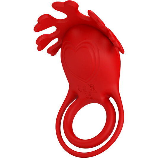 PRETTY LOVE - ANNEAU VIBRATEUR RUBEN 7 VIBRATIONS SILICONE ROUGE - Sensualia