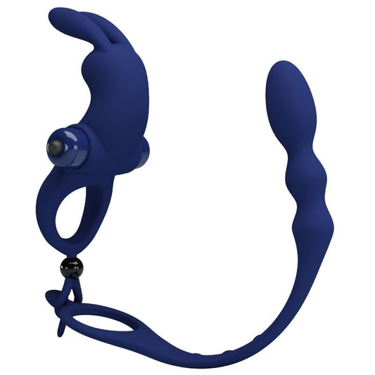 PRETTY LOVE - AYAD ANNEAU VIBRATEUR LAPIN AVEC PLUG BLEU - Sensualia