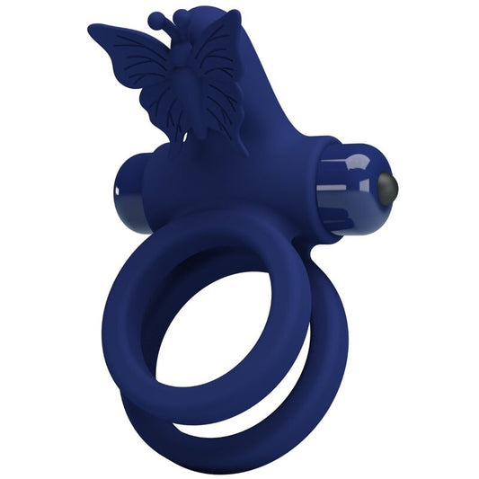 PRETTY LOVE - JAMELE DOUBLE ANNEAU AVEC VIBRATION & STIMULATEUR DE PAPILLON BLEU - Sensualia