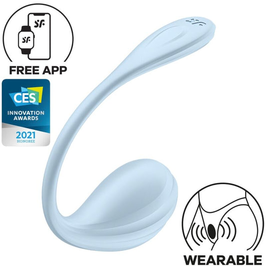 SATISFYER - APPLICATION GRATUITE STIMULATEUR DE POINT G PÉTALE LISSE BLEU CIEL - Sensualia