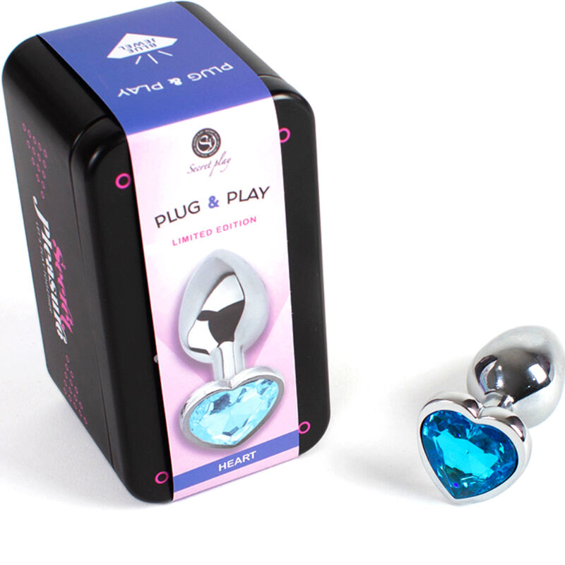 SECRETPLAY - PLUG ANAL EN MÉTAL COEUR BLEU PETITE TAILLE 7 CM - Sensualia
