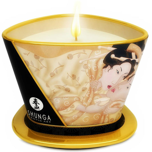SHUNGA - BOUGIE DE MASSAGE MINI CARESS BY CANDELIGHT VANILLE 170 ML - Sensualia