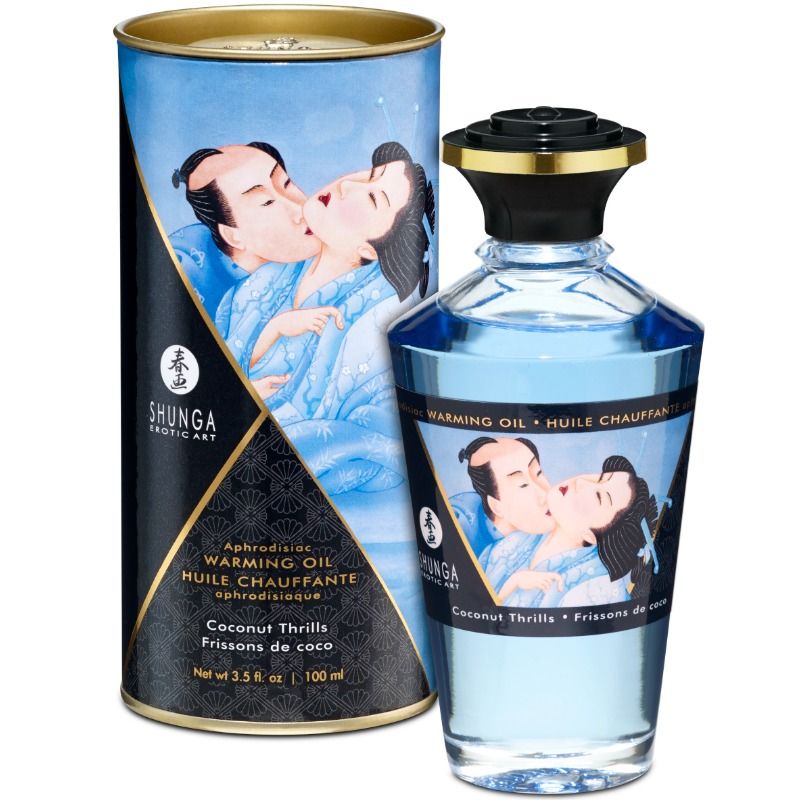 SHUNGA - HUILE DE MASSAGE EFFET CHALEUR SAVEUR COCO 100 ML - Sensualia