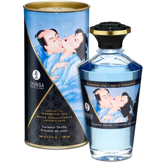 SHUNGA - HUILE DE MASSAGE EFFET CHALEUR SAVEUR COCO 100 ML - Sensualia