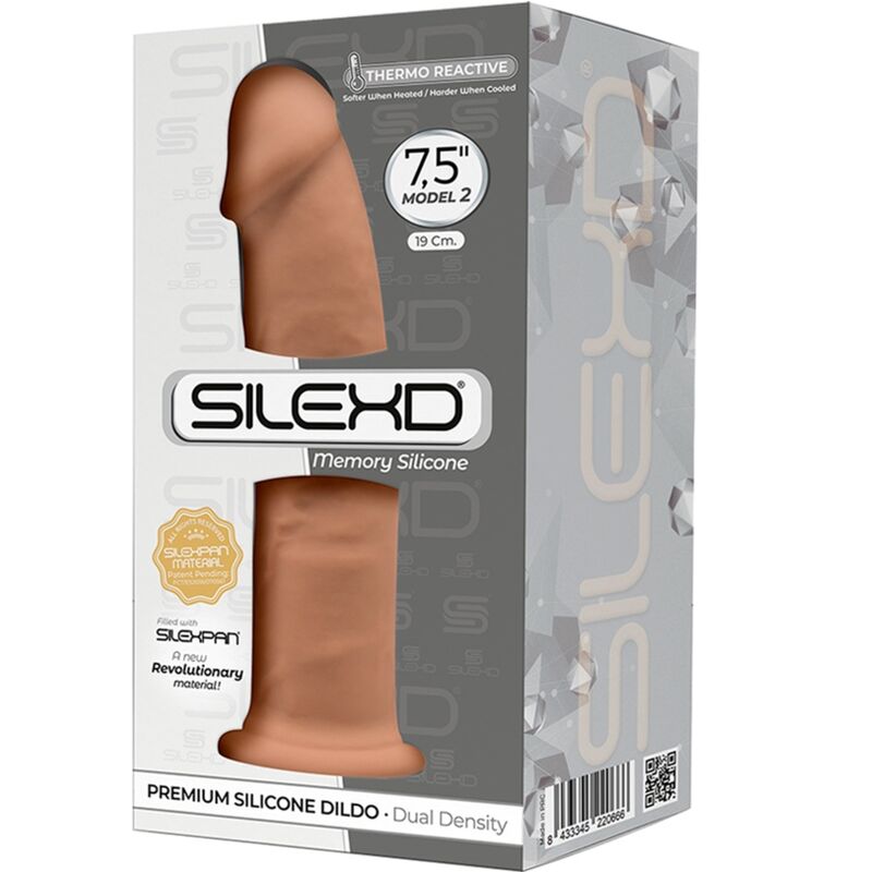 SILEXD - MODÈLE 2 PÉNIS RÉALISTE PREMIUM SILEXPAN SILICONE CARAMEL 19 CM - Sensualia