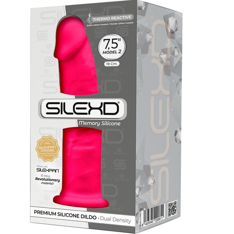SILEXD - MODÈLE 2 PÉNIS RÉALISTE PREMIUM SILEXPAN SILICONE FUCHSIA 19 CM - Sensualia