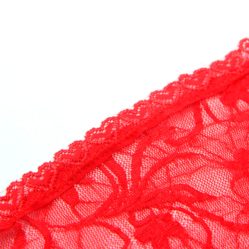 SUBBLIME - 954208 BABYDOLL EN DENTELLE À BRETELLES RÉGLABLES ROUGE S/M - Sensualia