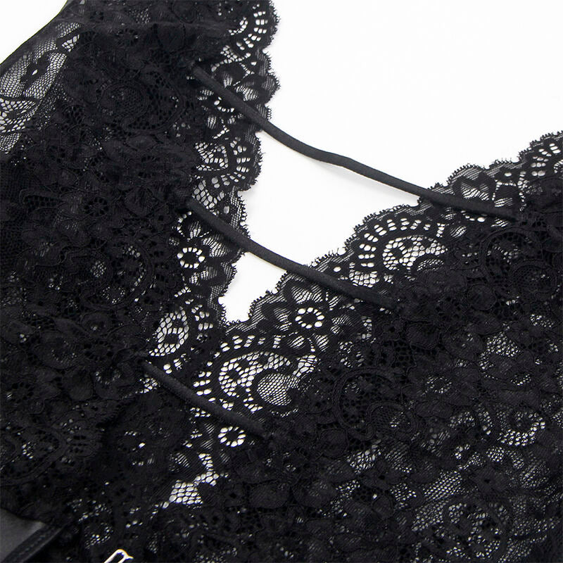 SUBBLIME - 954390 BODY SEXY AVEC PORTE-JARRETELLES NOIR L/XL - Sensualia