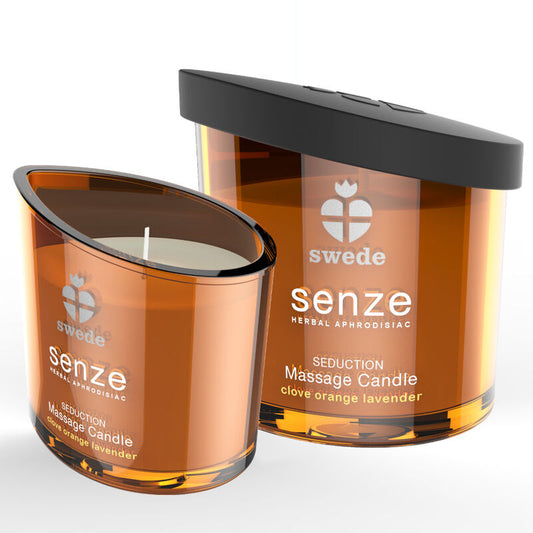 SWEDE - BOUGIE DE MASSAGE SÉDUCTION SENZE - GIROFLE, ORANGE, LAVANDE - Sensualia