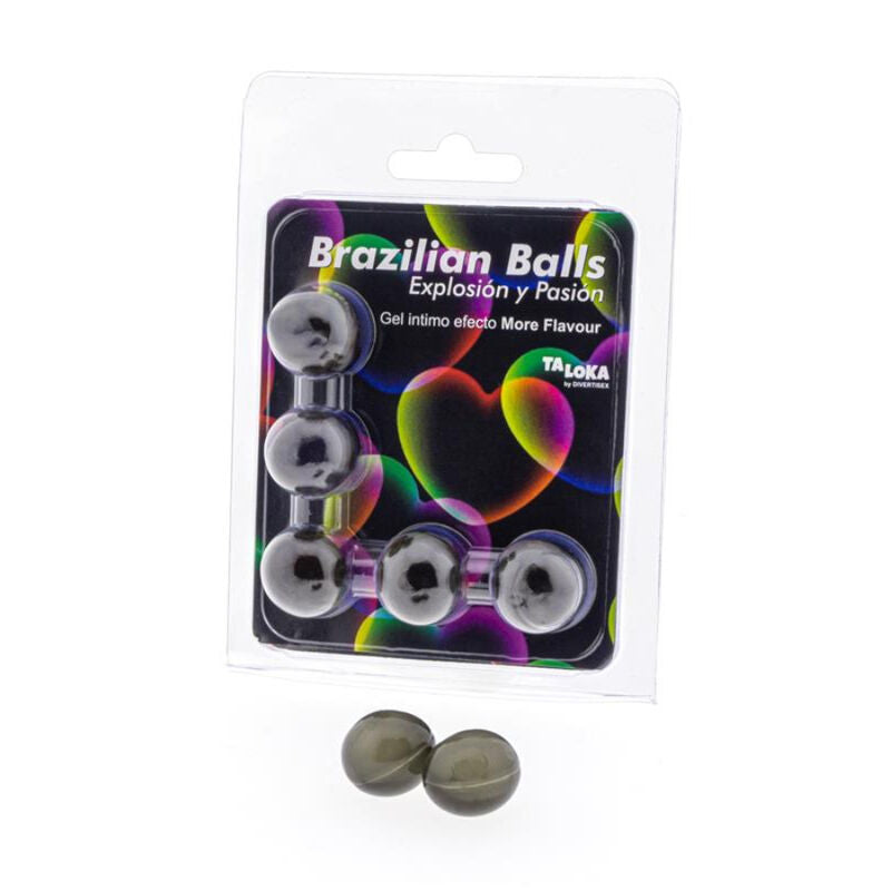 TALOKA - 5 BOULES BRÉSILIENNES PLUS DEFFET DE SAVEUR GEL EXCITANT - Sensualia